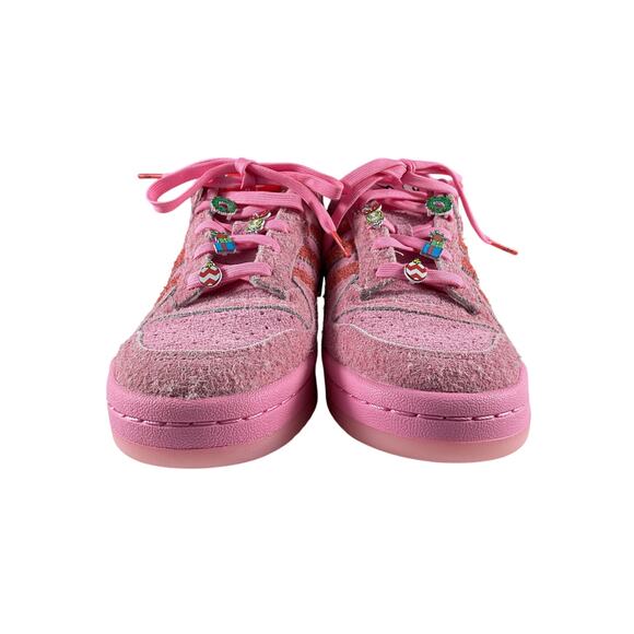 Adidas 'Forum' Pink Suede Low Cl The Grinch Shoes Size 9 - Picture 5 of 9